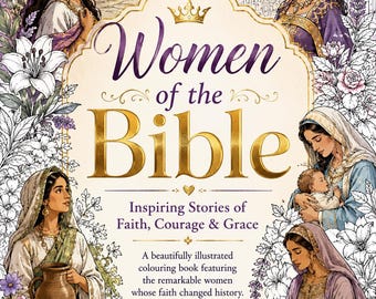 Women of the Bible Coloring Book | Christian Adult Coloring Pages | Bible Verse Printable | Faith Journal Gift | Scripture PDF