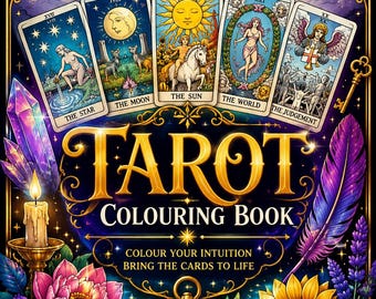 Major Arcana Tarot Colouring Book | Hidden Symbols, Mindfulness Art (Adult Coloring)