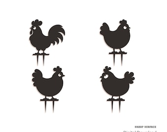Chicken Garden Stakes No. 2