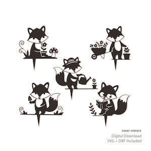 Fox Garden Stakes SVG