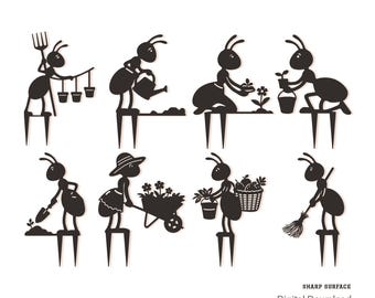 Ant Garden Stakes SVG No. 1
