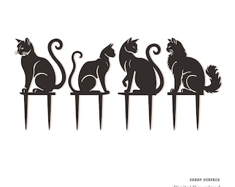 Cat Garden Stakes SVG No. 1