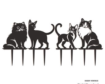 Cat Garden Stakes SVG No. 2