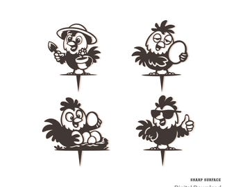 Chicken Garden Stakes SVG No. 1