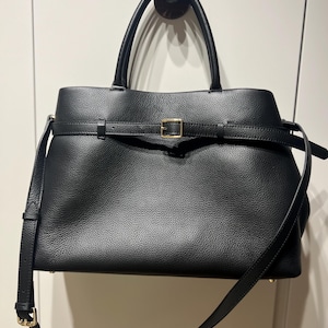 Oberschicht aus genarbtem Rindsleder. Einkaufstasche. Große Ledertasche. Große Pendlertasche. Handgefertigte Ledertasche