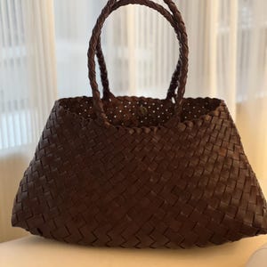 Handgewebte Tasche, Schultertasche, große Ledertasche, individuelle Tasche, Geschenk für die Frau