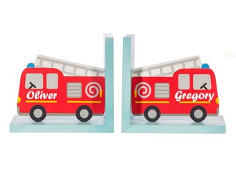Personalised Fire Engine Bookends