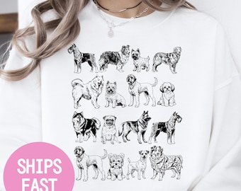 Vintage Dog Breed Sweatshirt: Retro Dog Mom Graphic Crewneck