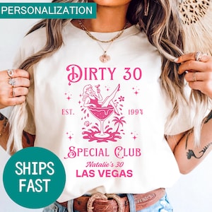 Dirty 30 Shirt Comfort Colors ,30th Birthday Shirt for Women,  Custom Cocktail Club Tee , Dirty Thirty Party Shirts, 30th Birthday Gift Idea