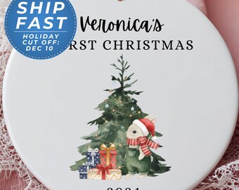 Baby Girls First Christmas Ornament 2025 , Personalized Name Keepsake , Custom First Christmas Gift for Baby Girl