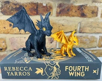 Fourth Wing Dragons | Tairn & Andarna | Black and Gold Dragons ~ Fourth Wing Gift