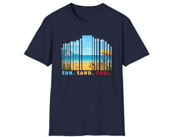 Sun Sand Soul Graphic Tee: Relaxed Beach Vibe, Unisex Summer T