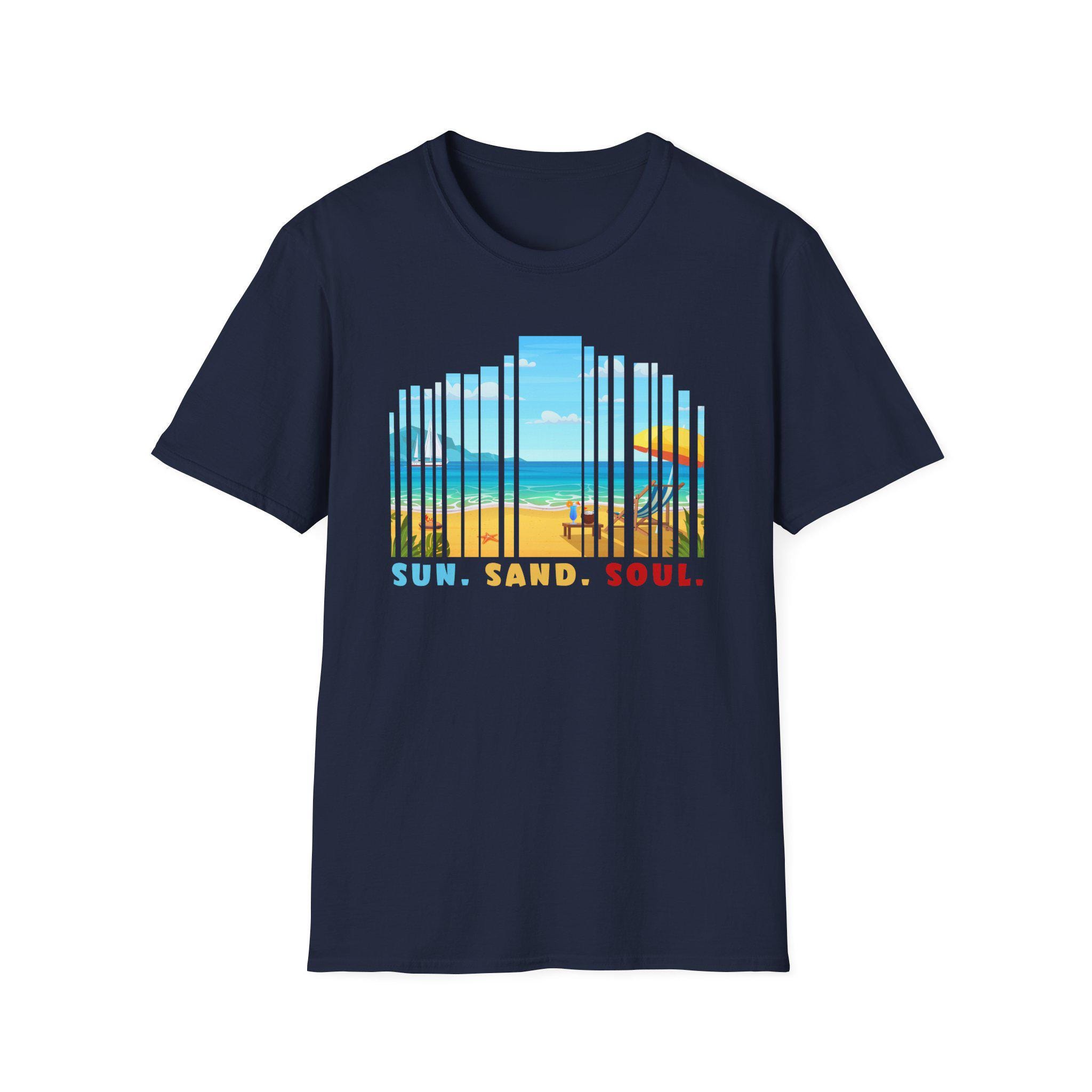 Sun Sand Soul Graphic Tee: Relaxed Beach Vibe, Unisex Summer T