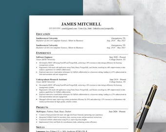 2025 Tech Resume for Software Engineers, Data Scientists, Product Managers with Cover Letter • ATS Friendly, Microsoft Word, Simple Design