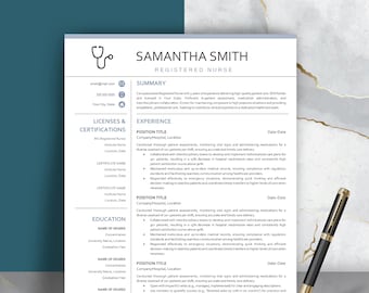 2026 Nurse Resume Template • Professional 1 and 2 Page Resume with Cover Letter • Modern, Customizable, ATS Friendly, RN CV, Microsoft Word