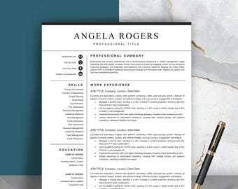 2026 Minimalist Executive Resume • 1 and 2 Page CV, Cover Letter • Professional, Successful, Customizable, ATS Friendly, Microsoft Word