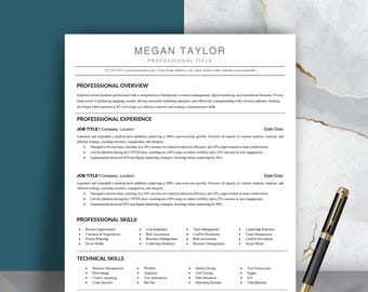 2026 Customizable Resume for New Job Candidates • Professional 1 and 2 Page CV, Cover Letter • Instant Download, Microsoft Word