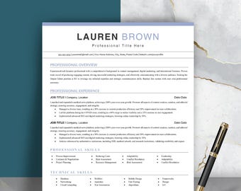 2025 Basic Clean Resume Template for New Job Roles • 1 and 2 Page CV with Cover Letter • ATS Friendly, Modern Design, Microsoft Word