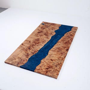 Handmade Resin Artwork, Epoxy Resin Large Wall Art, Ocean Waves Panel, Wooden Wall Panel Resin River, Epoxy Home Decor, Live Edge Wall Panel