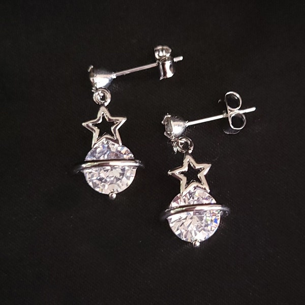 Silver Orbit Earrings, Hypoallergenic Post Earring, Clip On Option Available