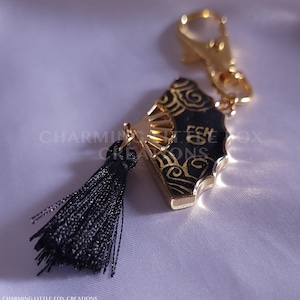 Gold and Black Fan Keychain, DDAENG Inspired, BTS Rapline Keychain