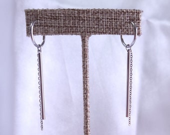 KPOP Jungkook Silver Hoop Earrings: Stainless Steel Dangle Earrings