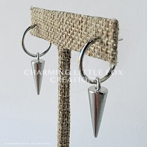 Bangtan Boys BTS Jeon Jungkook Inspired Silver Spike Earring, JK1, Non-Pierced Option Available