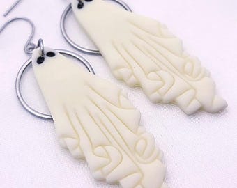 Glow in the Dark Sheet Ghost Earrings, GHOST E3, Hypoallergenic Hooks