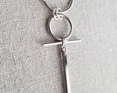 Bangtan Boys BTS V Taehyung Inspired Loop and Cross Earring from Love Yourself Her Comeback, Non-Pierced Option Available