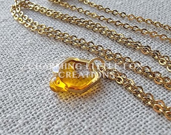 Gold Dripping Honeycomb Necklace, HGN3, Hypoallergenic Stainless Steel Necklace