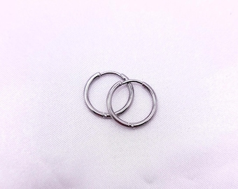 Small Silver Hoop Earring, 16mm diameter, RM SMALL, Hypoallergenic, Clip On Option Available