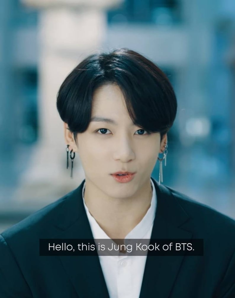 BTS Stay Gold MV Jungkook Inspired Black Hoop Earring, Hypoallergenic Stainless Steel, Clip On Option Available, SGJK2 image 10