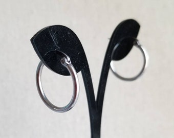 Bangtan Boys BTS Kim Namjoon Min Yoongi Inspired Steel Hoop Earring, RM, SUGA Hypoallergenic, Non-Pierced Option Available, Rm Lg