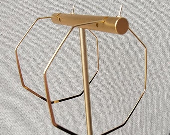 Thin Golden Honeycomb Hoop Earrings: Hypoallergenic Stainless Steel