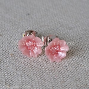 Cherry Blossom post Earrings, Japanese Sakura Bloom Jewelry, 3D jewelry