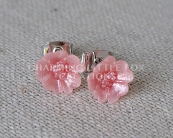 Kirschblüten Ohrstecker, Japanischer Sakura Bloom Schmuck, 3D Schmuck