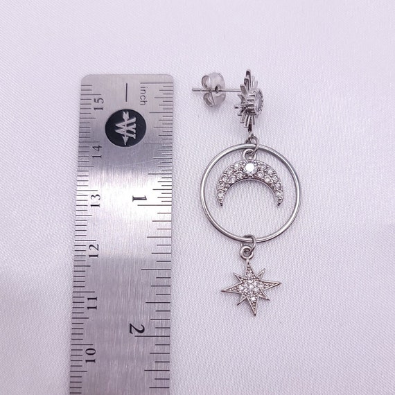 Set 9 Paia Orecchini A Perno Con Stelle E Lune – Placcati In Argento, Ipoallergenici, Regalo Per Donne