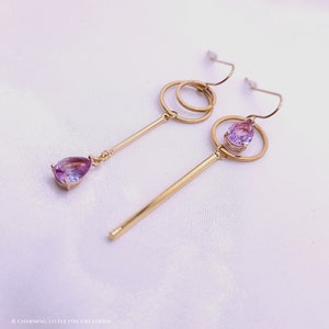 Seoul Gem Glamourous Statement Asymmetrical Earrings, Hypoallergenic French Earwire, Clip On Option Available