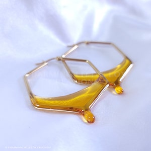 Dripping Honey Gold Hoop Earrings, HONEYHOOP2 image 2