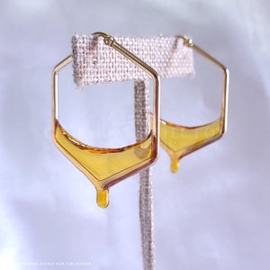 Dripping Honey Gold Hoop Earrings, HONEYHOOP2 image 1