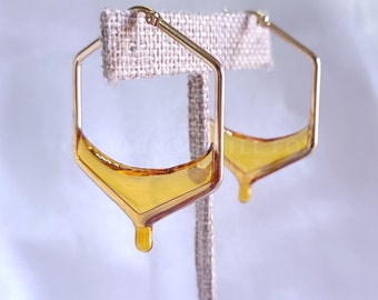 Dripping Honey Gold Hoop Earrings, HONEYHOOP2