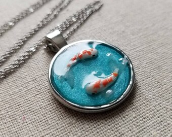 Unique Japanese Koi Fish Pendant Necklace, KOI N1