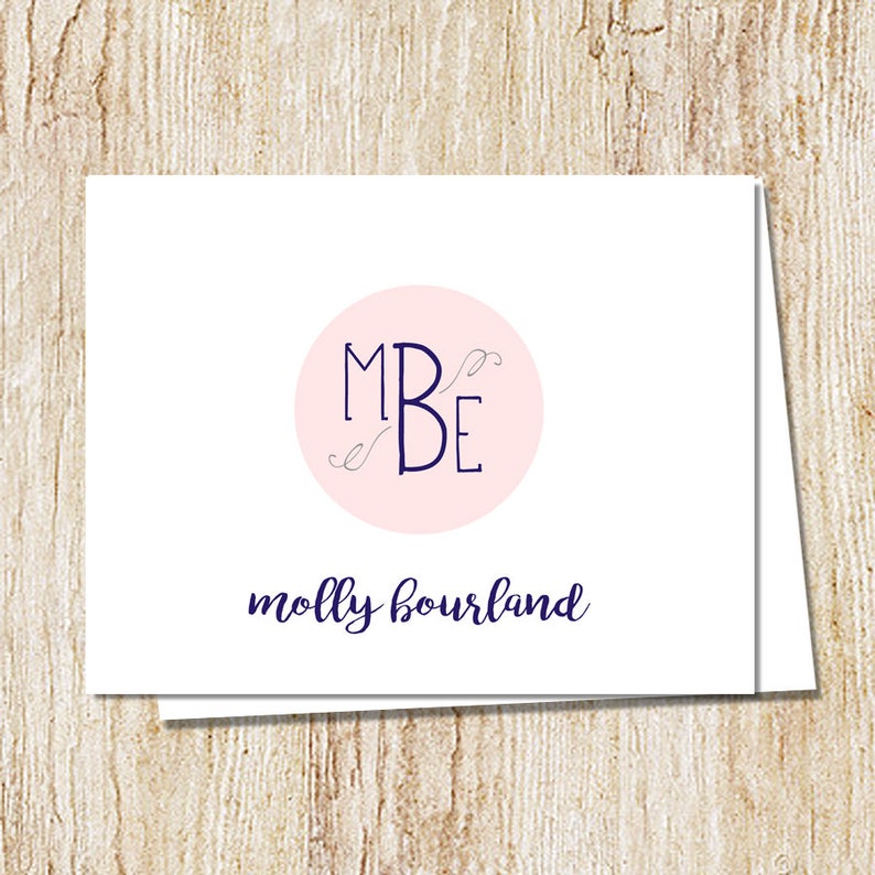 graduation gift Mother/'s Day Gift Personalized Note Cards folded notecards with envelopes Monogrammed Notecard modern monogram