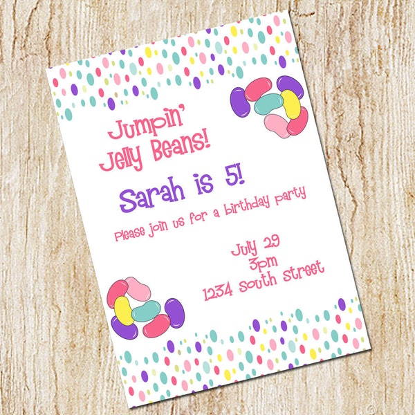 Jelly Bean Party Invitation - Birthday Party Invitation  -Digital File- Printable Invitation - Birthday - Jumpin Jelly Beans