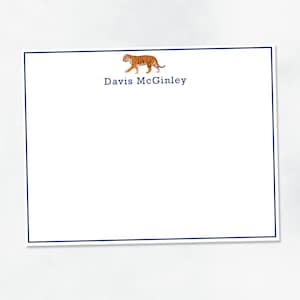 May include: A white card with a blue border and a tiger illustration in the top left corner. The text "Davis McGinley" is centered below the illustration.