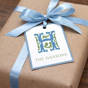 Family Initial Monogram Enclosure Cards- Set of 24 - modern - custom -  personalized gift tags