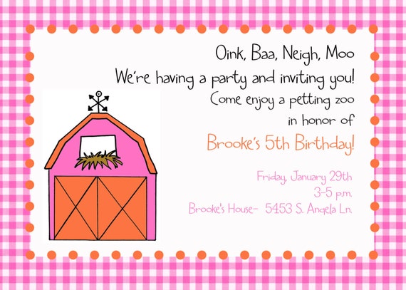 Petting Zoo Invitation Digital File Barn Party Invitation Etsy