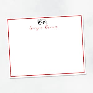 Bulldog note cards - flat cards - personalized note cards - notecards - custom stationery - Mississippi state - Georgia - Georgetown - Yale