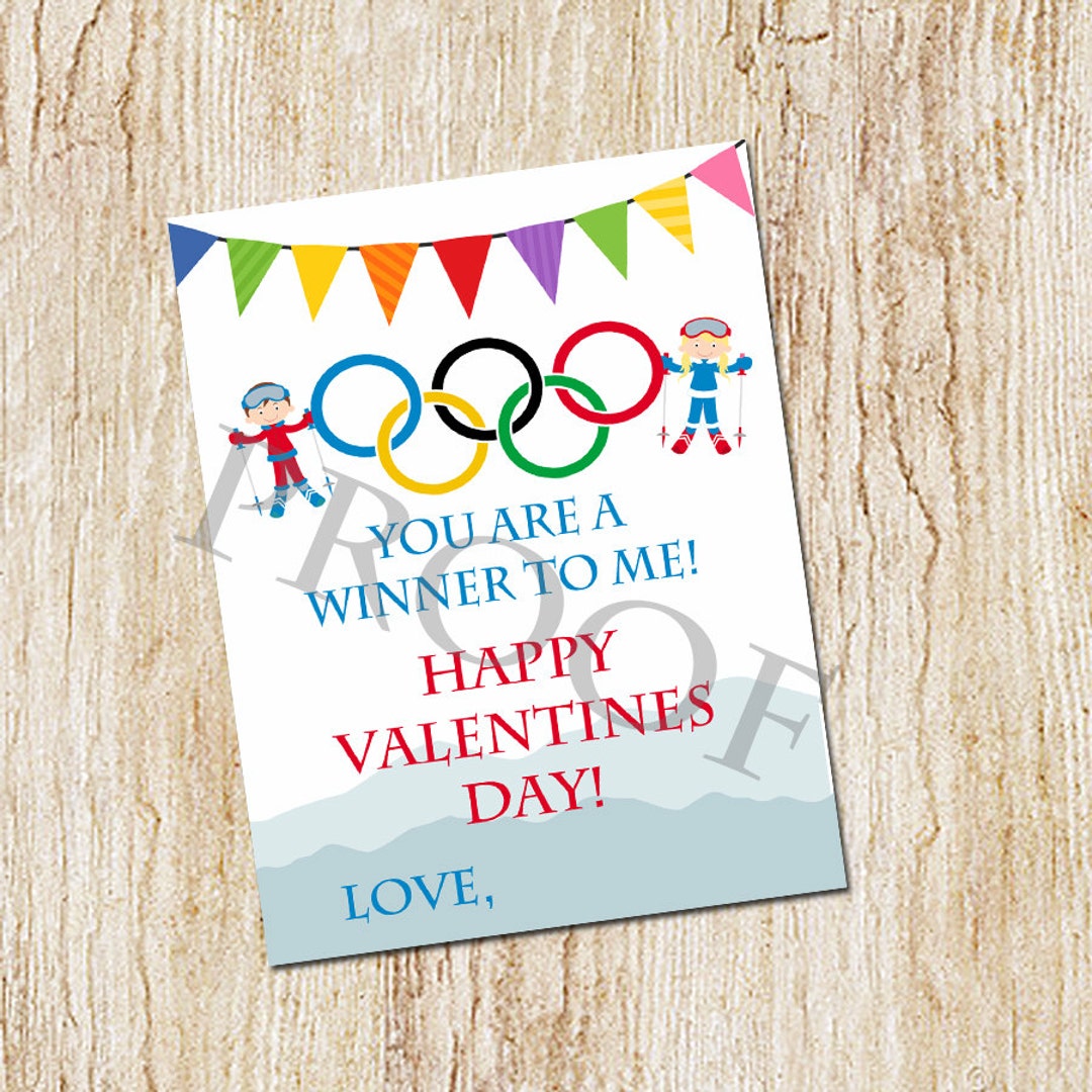 Printable Valentine Olympic Valentine Winter Olympics Etsy