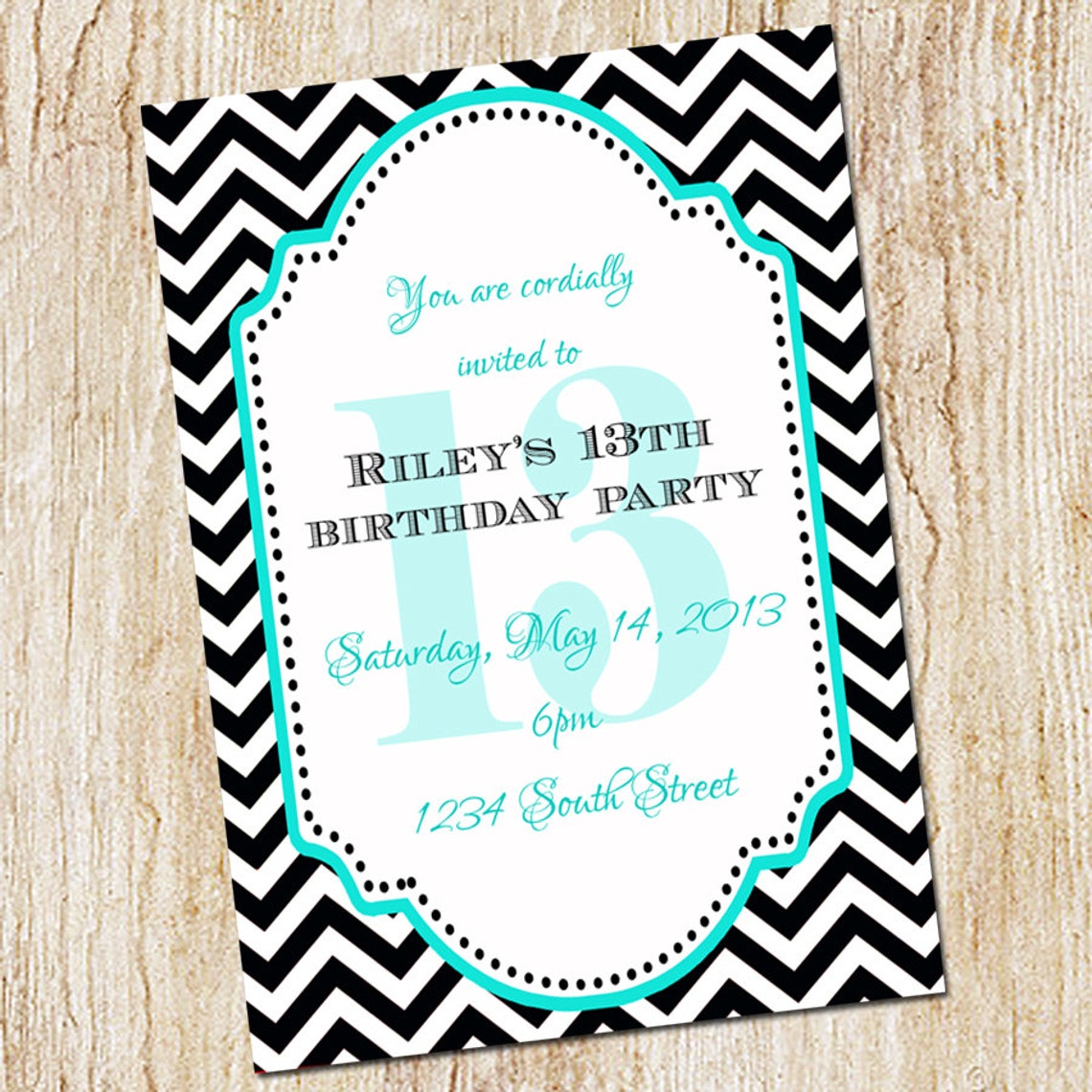 13th Birthday Party Invitation Girl Birthday Invitation Digial File ...